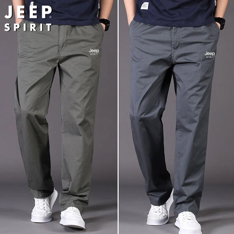 Jeep正品吉普休闲裤男工装裤夏季新款轻薄透气裤子宽松直筒长裤男