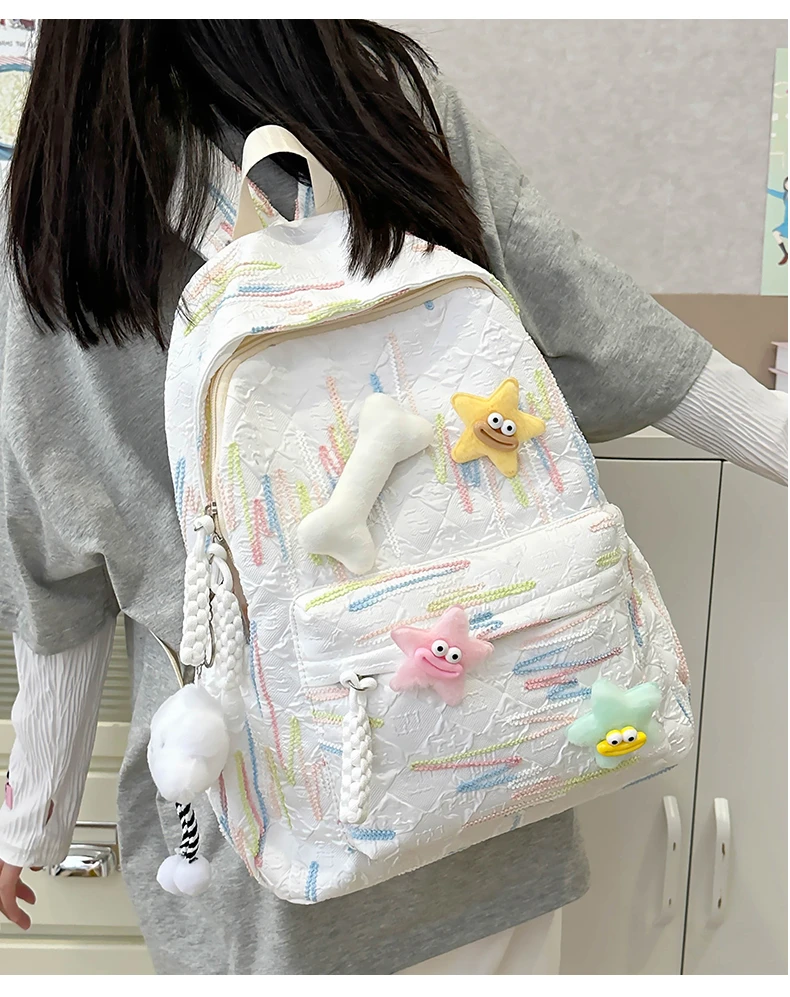 高颜值女生可爱软妹双肩包百搭学生包ins日系少女森系双肩包女