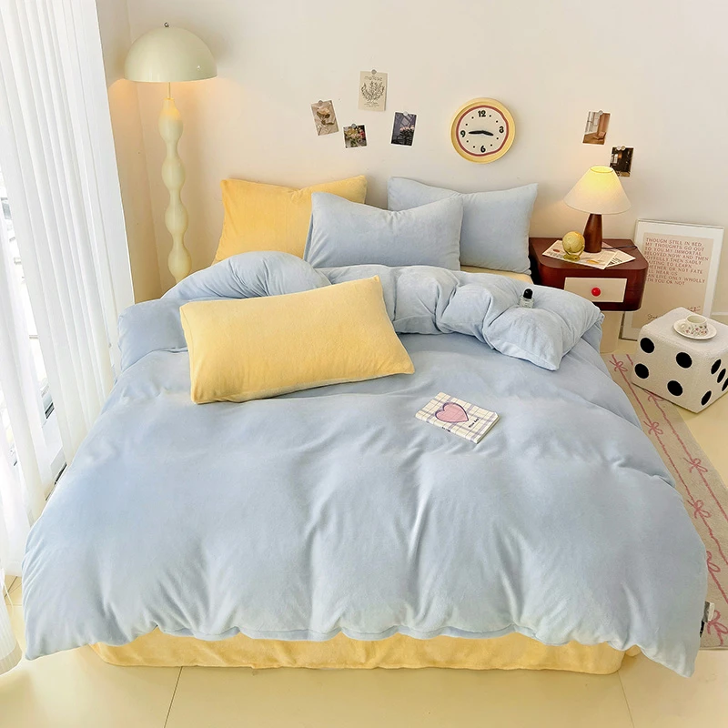 牛奶绒床笠床单款四件套2024冬季新款超柔可水洗机洗宿舍家用柔软