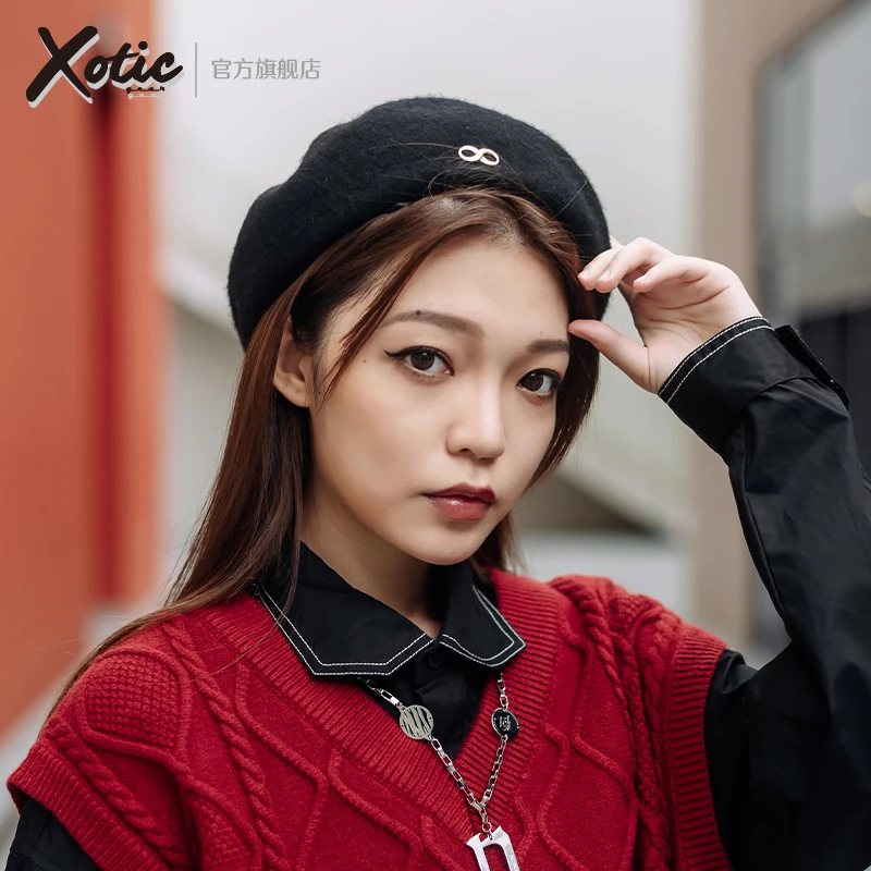 Xotic官方 INFINITY系列羊毛贝雷帽秋冬画家帽女复古保暖日系百搭