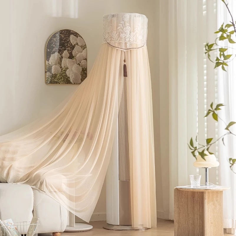 2024新款立式空调防尘罩圆柱形柜机圆形开机不取客厅空调罩套