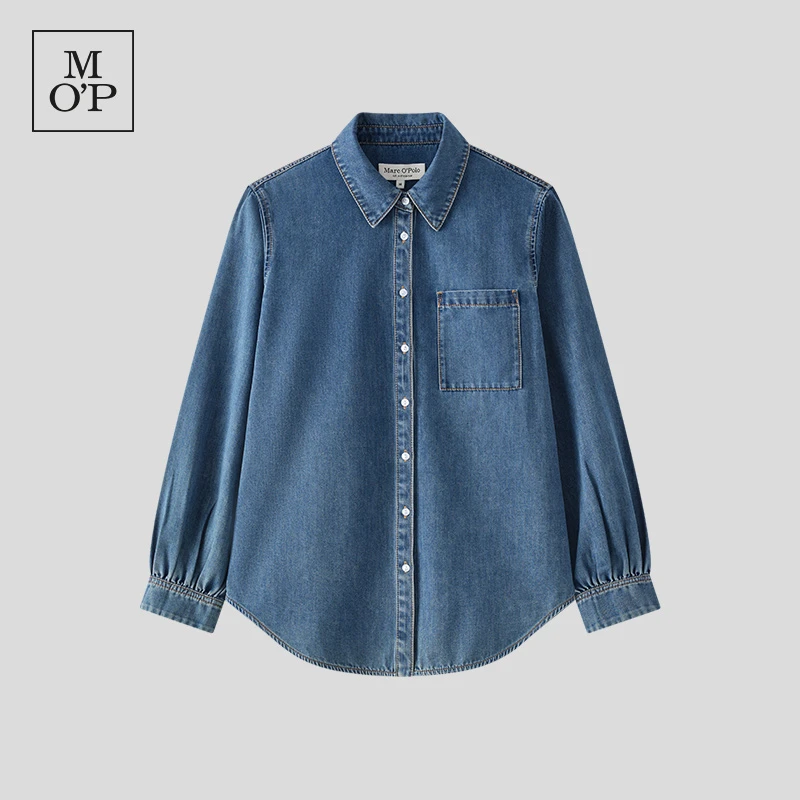 Marc O'Polo/MOP春秋时尚休闲牛仔衬衫长袖水洗宽松牛仔衬衣女装