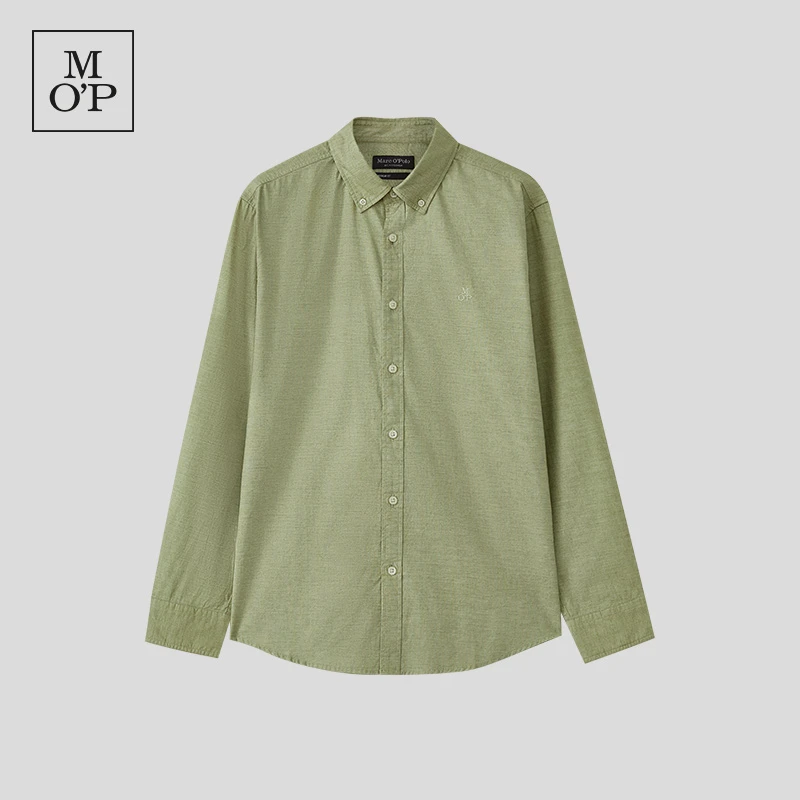 Marc O'Polo/MOP【商场同款】春季纯棉舒适翻领宽松复古长袖衬衫男
