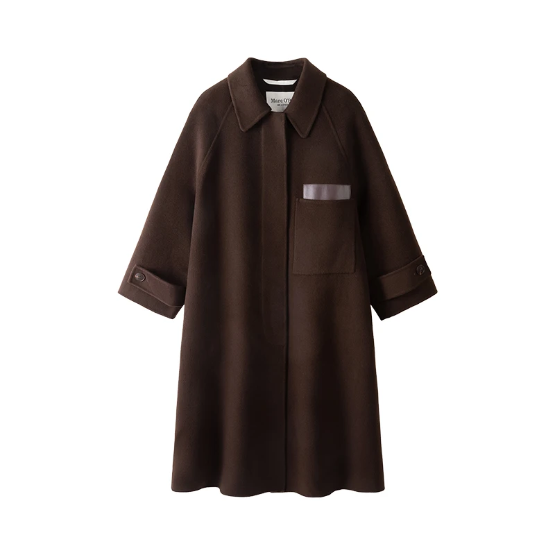 MOP冬季新品休闲宽松防风绵羊毛双面呢大衣毛呢外套 259051A7124T
