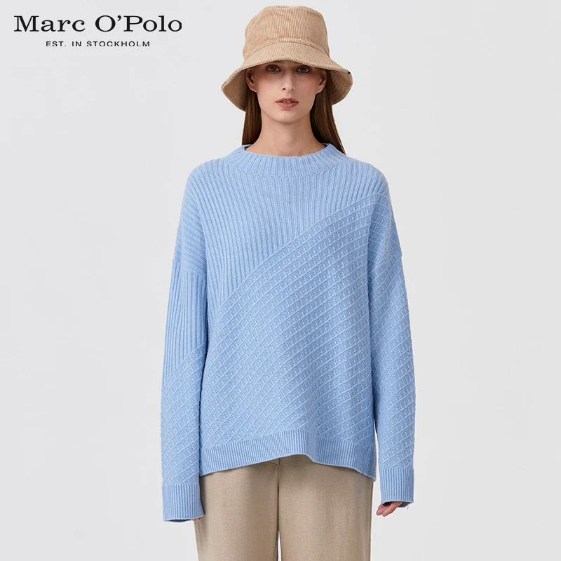 Marcopolo春秋羊毛羊绒混纺长袖针织衫色长袖套头衫15X501T6001M
