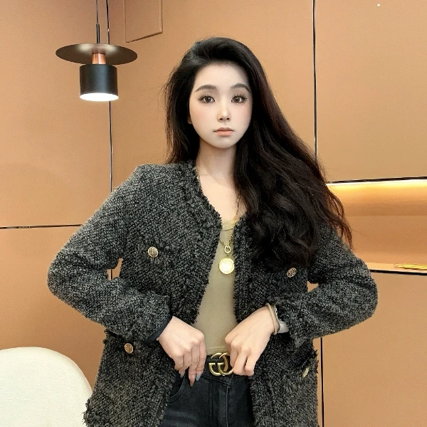 【财阀千金】2024秋冬新款韩系复古小香风外套百搭