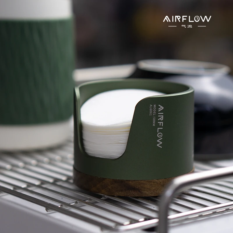 AIRFLOW/气流意式咖啡机手柄圆形滤纸架摩卡壶粉碗滤纸防尘收纳盒