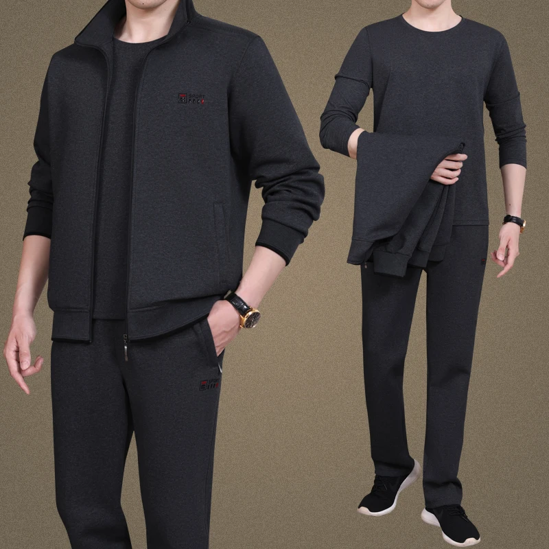 中老年运动套装男春秋季2025新款中年爸爸运动服老人休闲套装