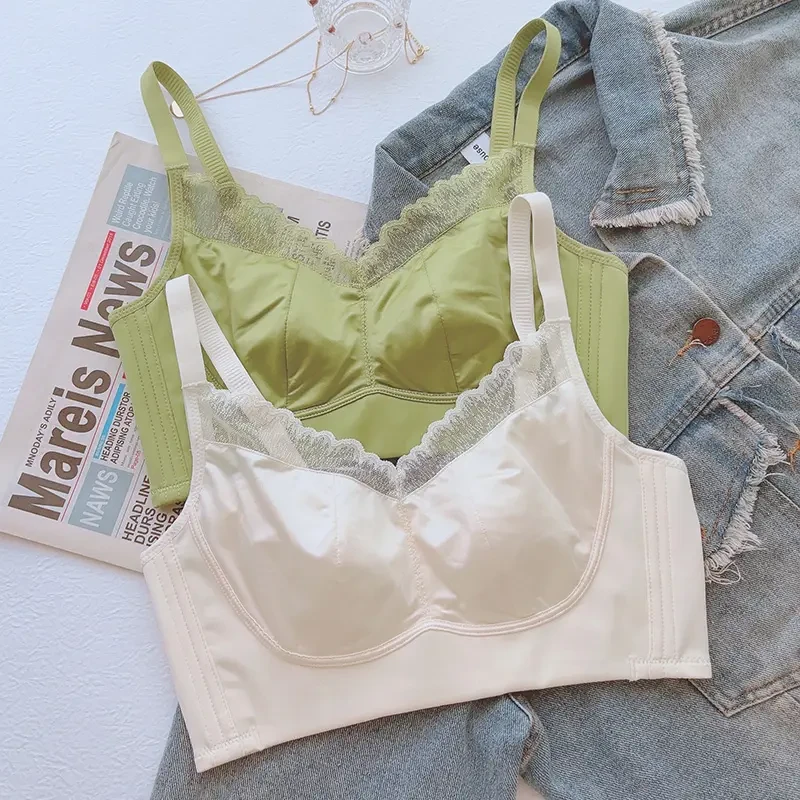 无痕薄款内衣女大胸显小收副乳防下垂防外扩无钢圈聚拢大码背心夏