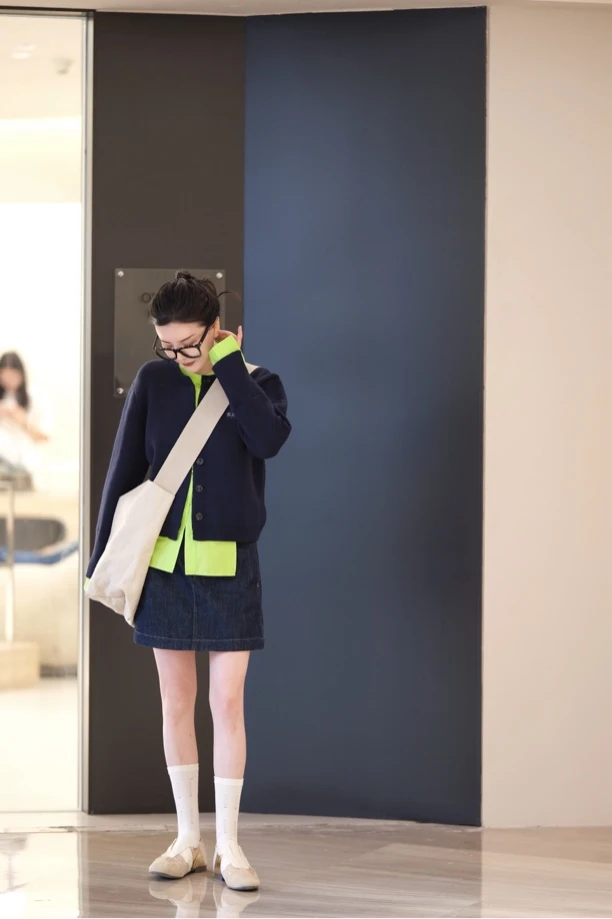 DJFL 24秋季新款 针织衫拼接休闲时尚百搭