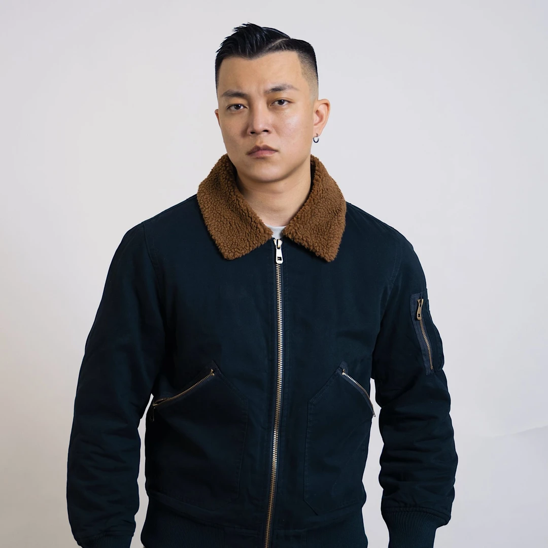 WARPSPEED美式复古翻领加绒加厚保暖冬季飞行夹克