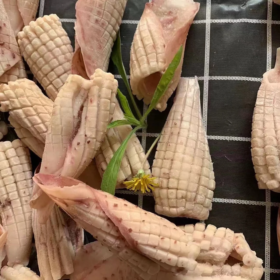 连云港发货冷冻鲜冻鱿鱼牛角花4包【每包500克】