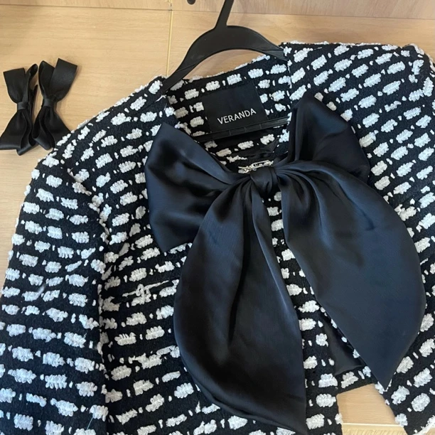 XXMADE 2023新款蝴蝶结韩系对夹气质发夹复古黑色小香风法式韩版