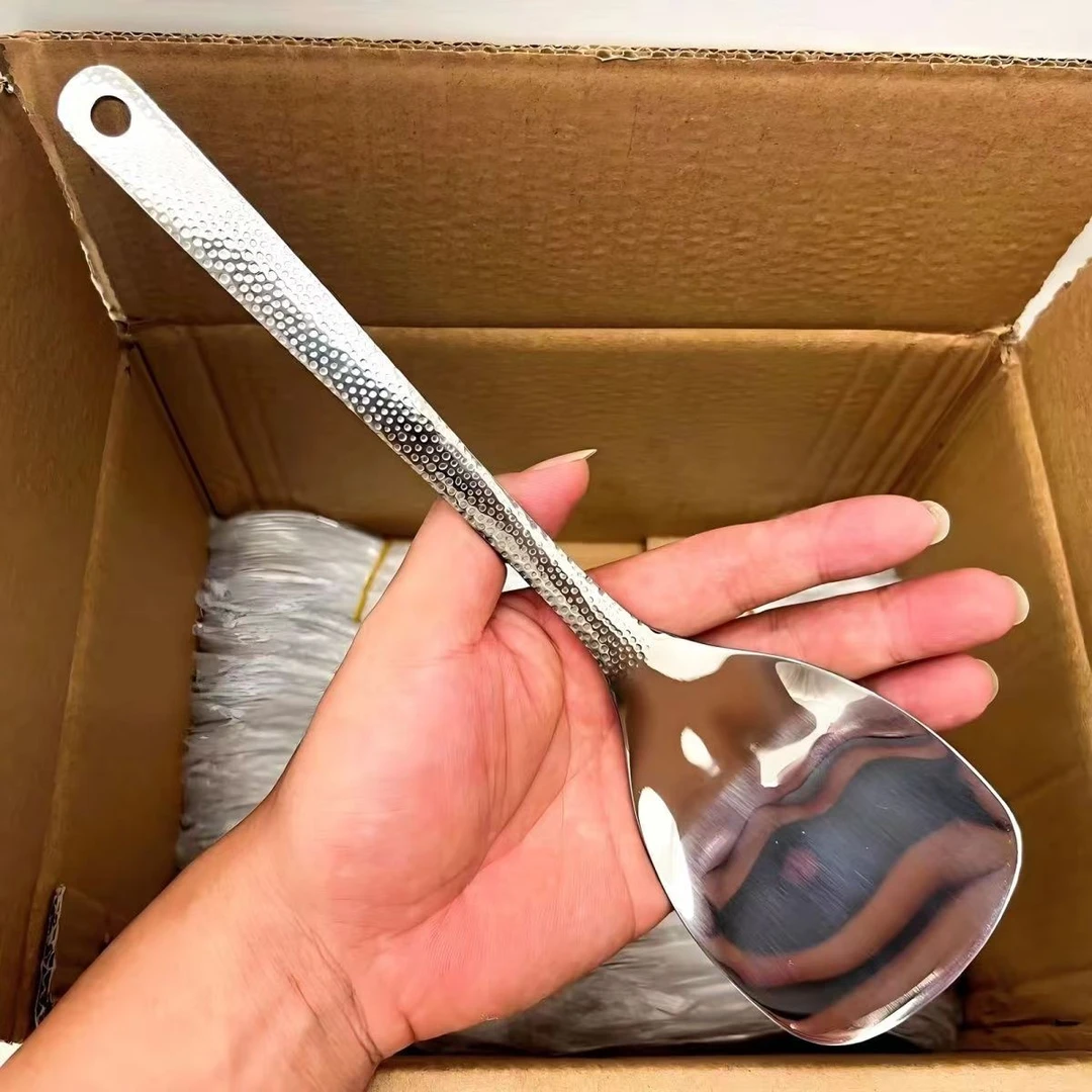 304不锈钢锤纹小锅铲家用高档米饭铲炒菜铲子牛排铲西餐铲