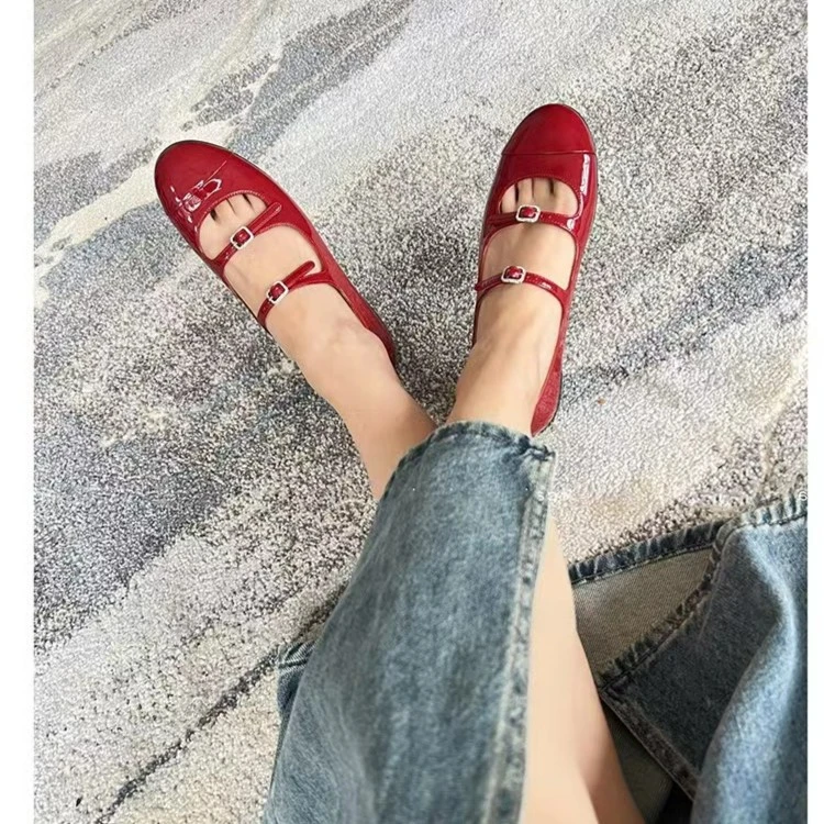 断码清仓1118#法式温柔仙女风一字扣带单鞋