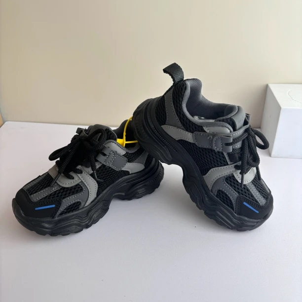 儿童秋季新款双网男童女童网面超轻魔术贴运动鞋2079时尚透气透气