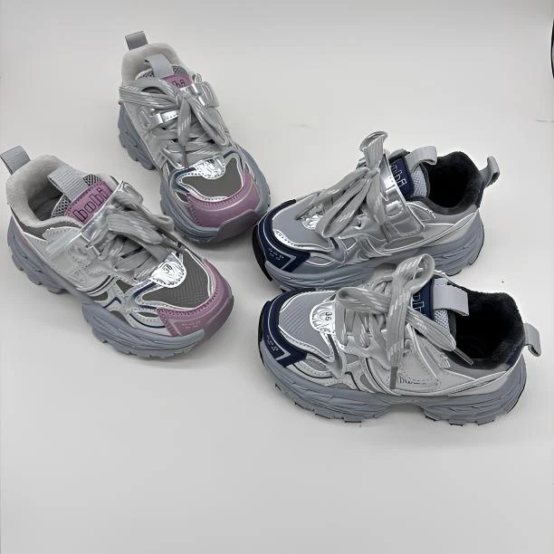 儿童冬季二棉新款加绒男童女童超轻潮款保暖休闲魔术贴运动鞋8837