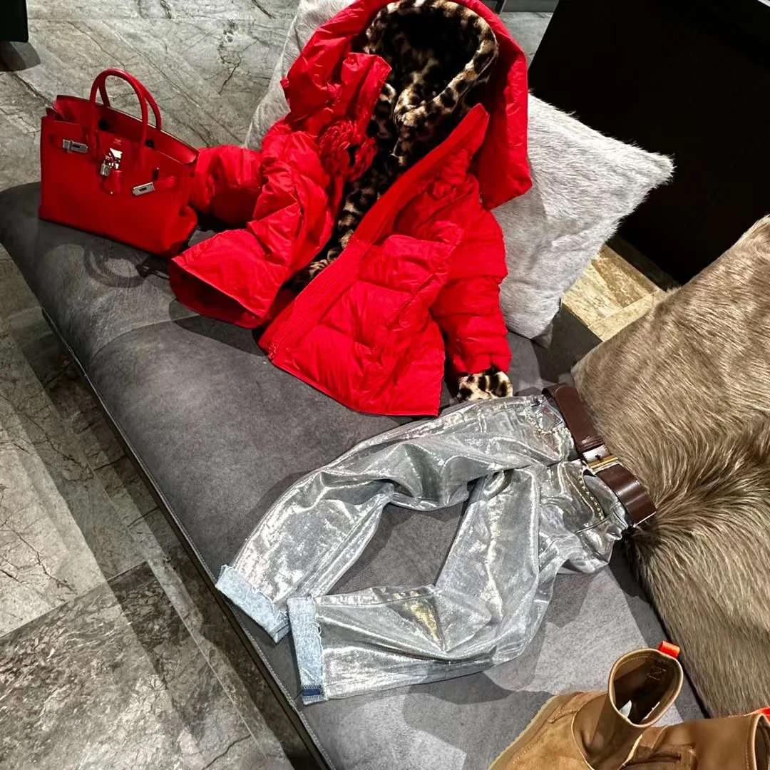 【HAV】  时髦百搭连帽拉链宽松中长款长袖羽绒服