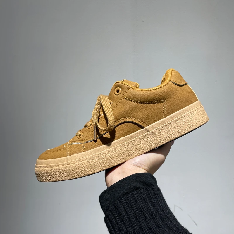 男鞋子2023秋季新款小众黑色休闲鞋日系复古百搭学生运动板鞋男款