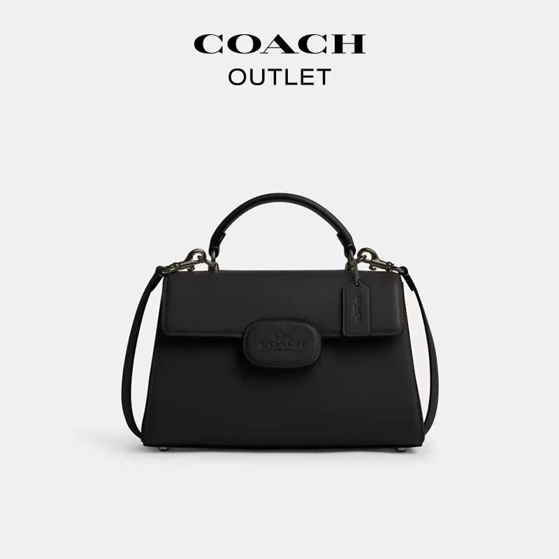 Coach/蔻驰（2024新款小号）黑色ELIZA手提包CW182 18*9.5*15