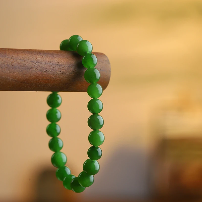 【碧囍珠宝】俄罗斯碧玉单圈8mm碧玉手链