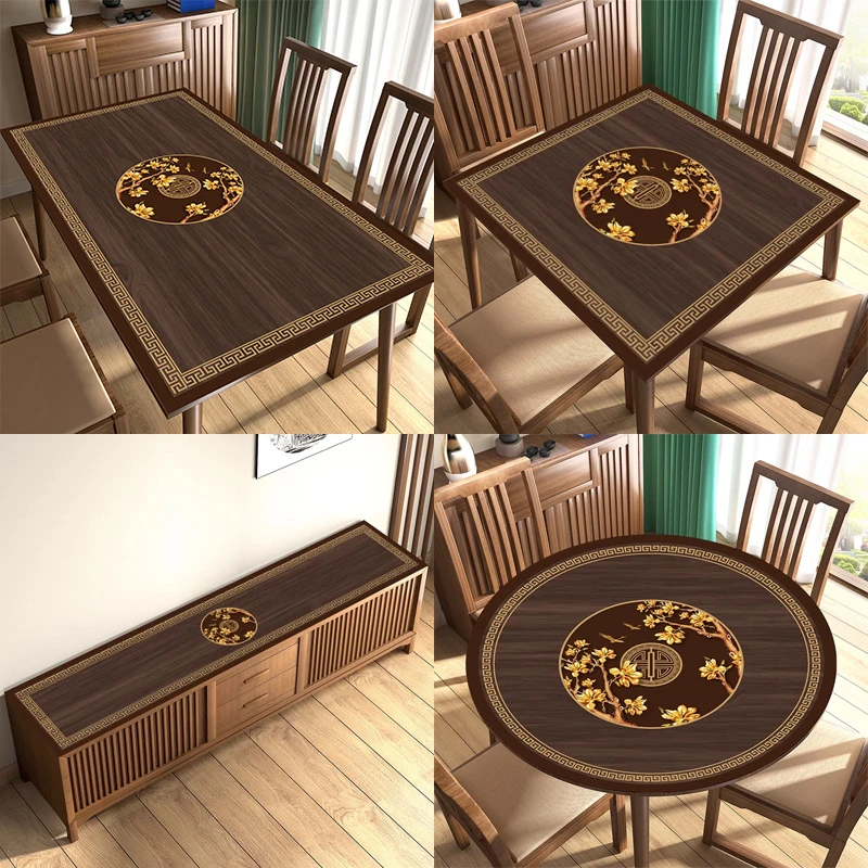 【水莲之家】新中式餐桌桌垫防水防油轻奢高级感茶几桌布台布直播中