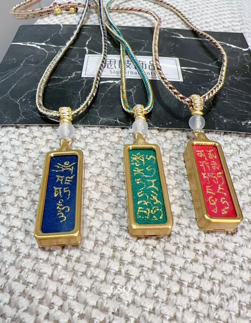 铜合金布艺项链 SQ思岐新中式-藏式纯手绘唐卡项链5481