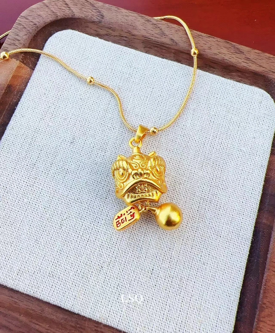 铜合金项链 SQ思岐-新中式醒狮招财纳福响铃项链4211