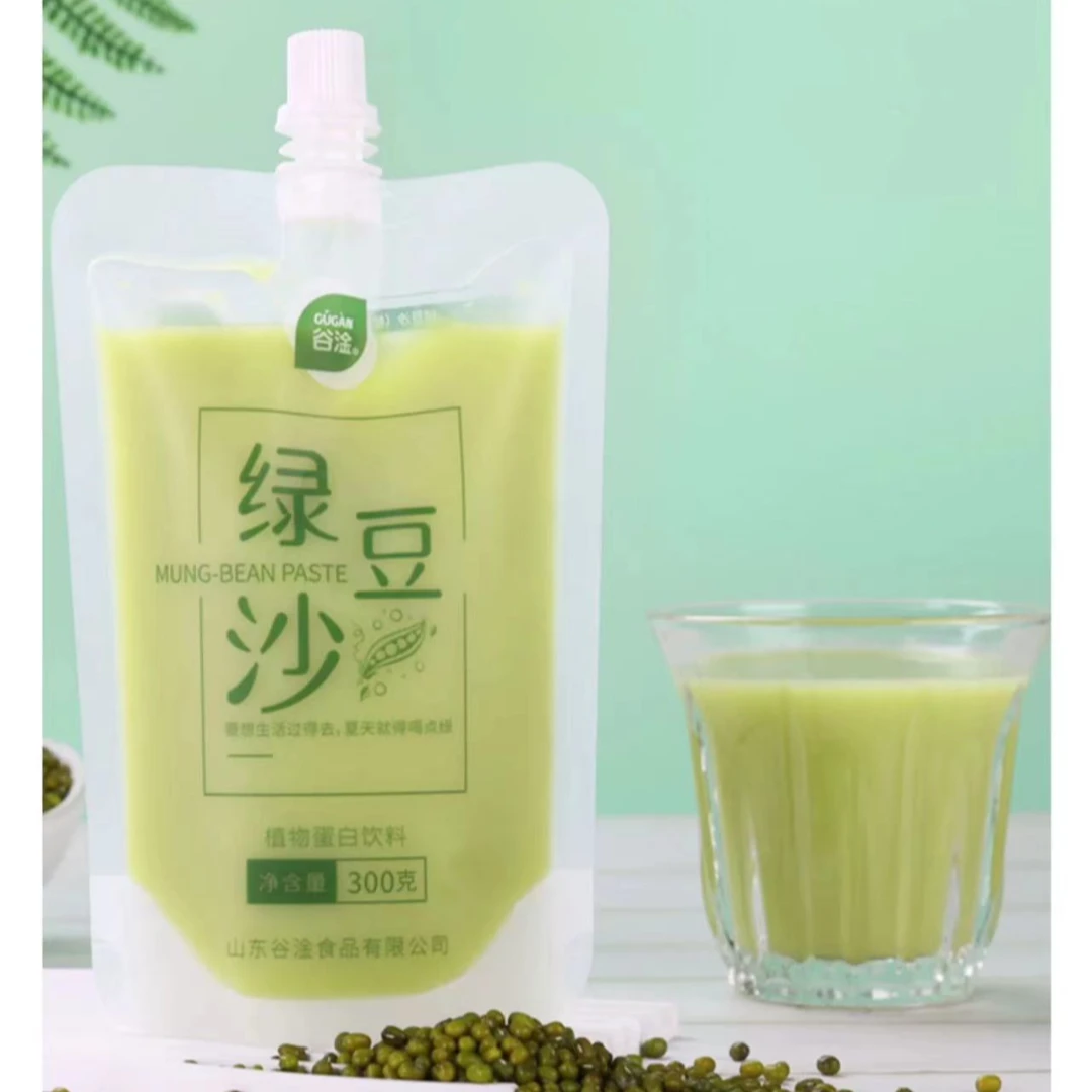 【谷淦】0脂低卡绿豆沙冷冻夏天植物蛋白饮料绿色300g绿豆沙饮料