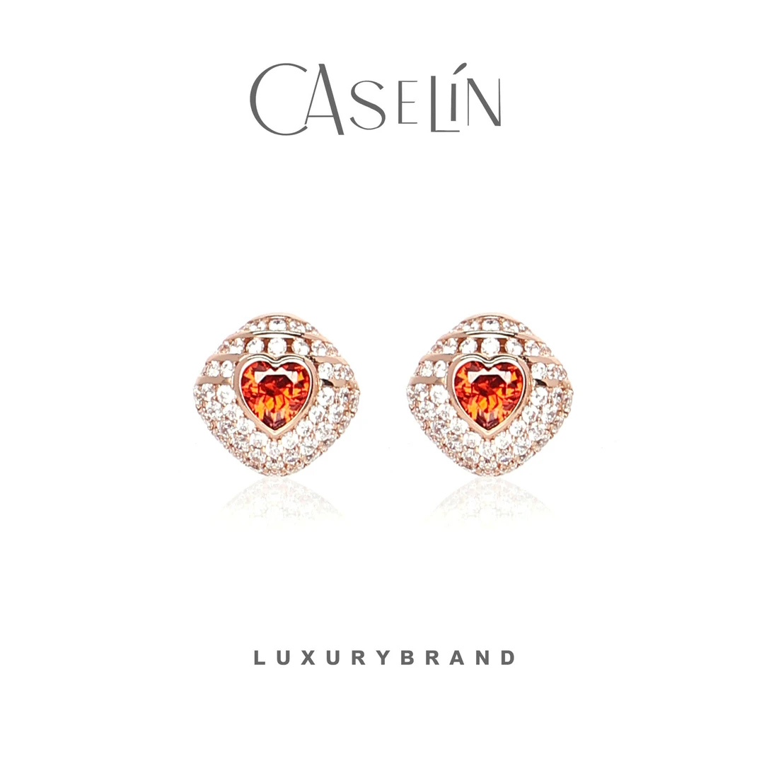 FX新品 方糖爱心气质轻奢百搭时尚精致优雅个性耳钉~8628