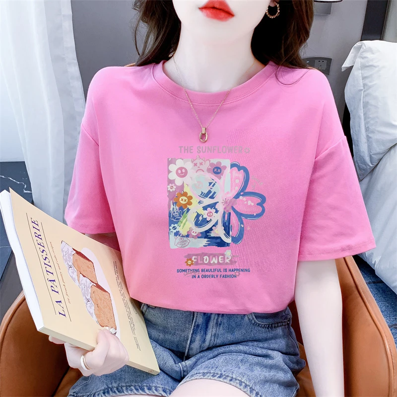 夏季薄款半袖短袖女新款宽松时尚百搭t恤上衣韩版洋气显瘦女夏装