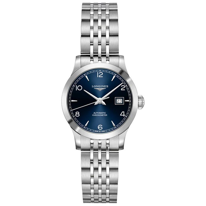 99新 Longines/浪琴 开创者321/机械/蓝盘数字/表径30mm/女士腕表