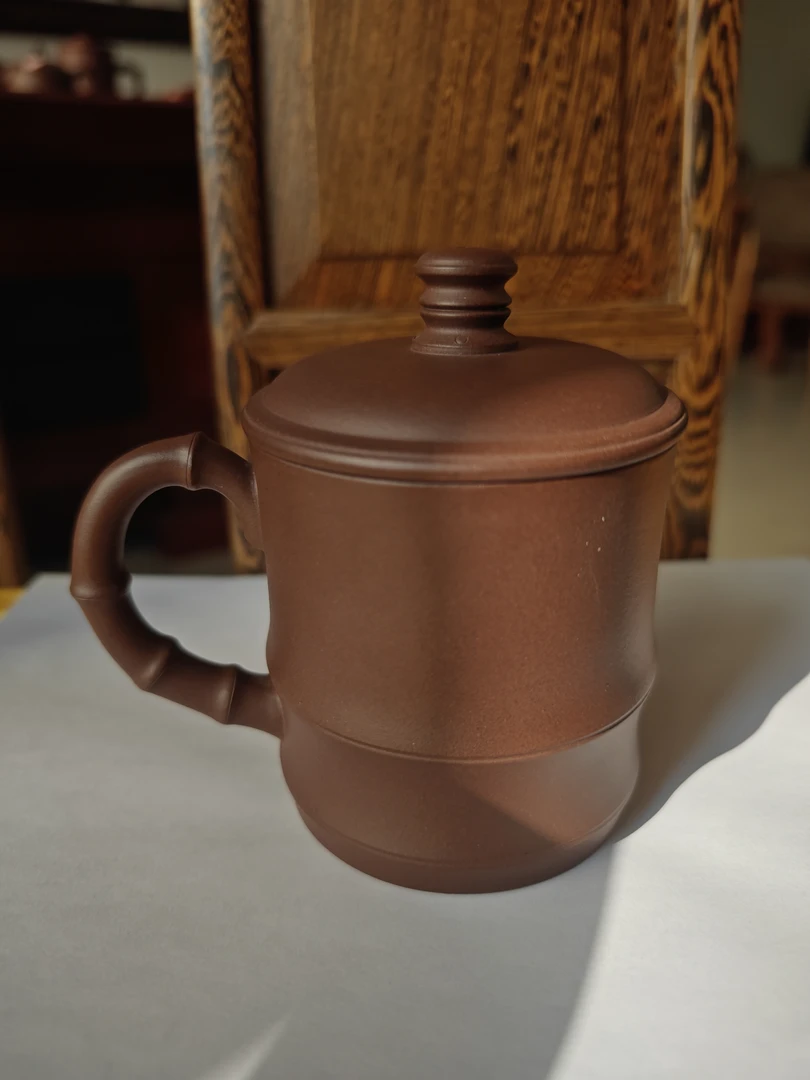 紫泥竹节杯 350ml 原创手工 透气性好办公杯 大容量 步步高升杯