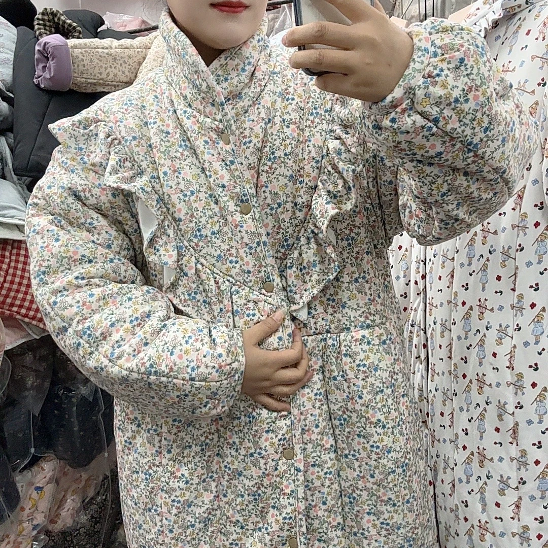 新疆棉300g(碎花）立领长款宽松显瘦家居服