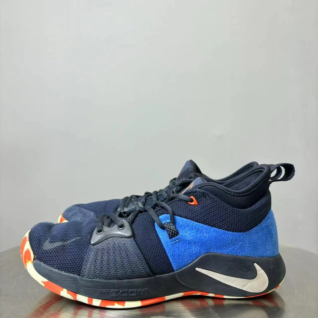 43码 Nike PG2雷霆黑蓝球鞋 非原盒 9新 市场价2500