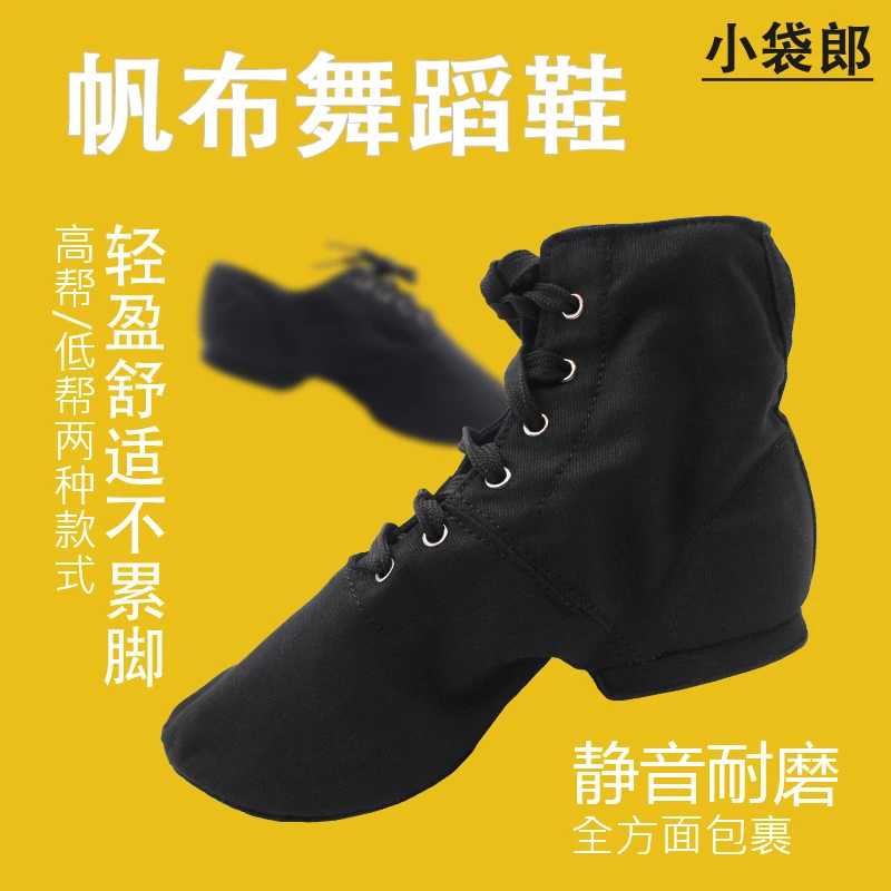 高低帮布爵士舒适软底轻盈教师鞋不累脚系带透气古典藏族蒙古舞靴