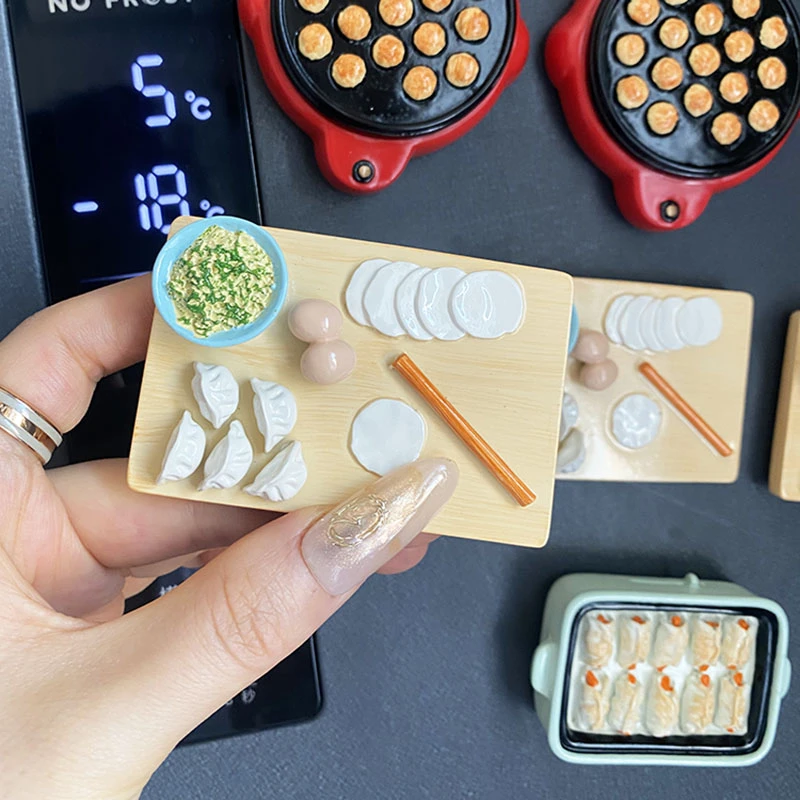 立体磁性贴仿真食物面包食玩文创饺子板锅贴冰箱贴留言贴吸铁石