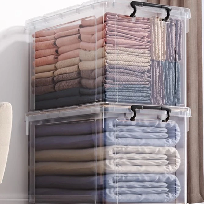 新疆包邮收纳箱大容量超大家用衣服裤子透明整理箱玩具车载箱子