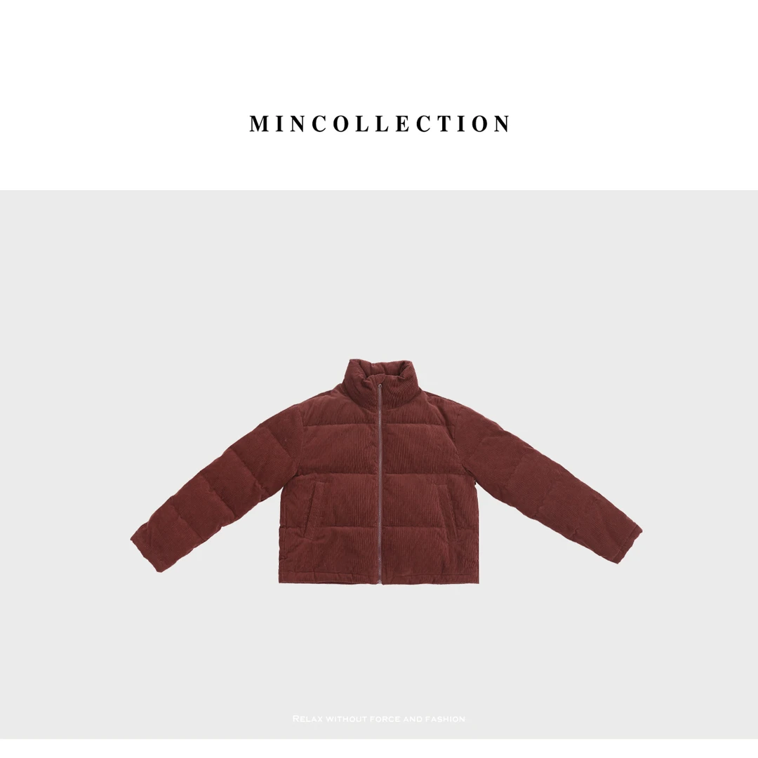 DE Mincollection砖红灯芯绒羽绒/定染显白立领羽绒服MF311328