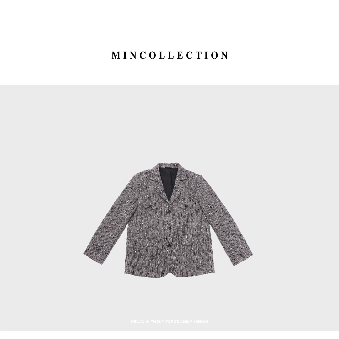 DE Mincollection人字纹西装/意式杂点人字纹粗花呢色纺西装外套
