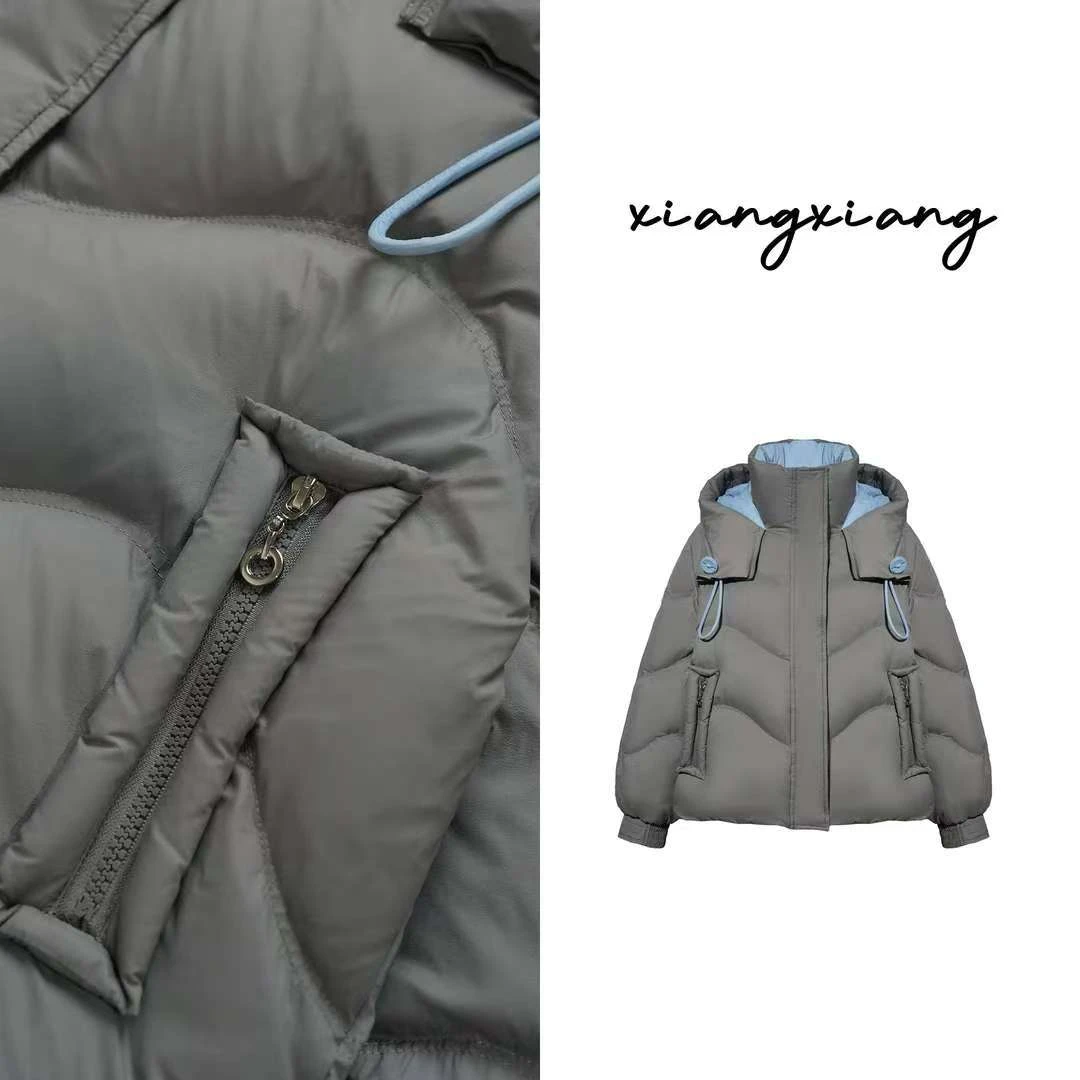 短款立领连帽面包服泡芙系列休闲时尚羽绒服25Y001