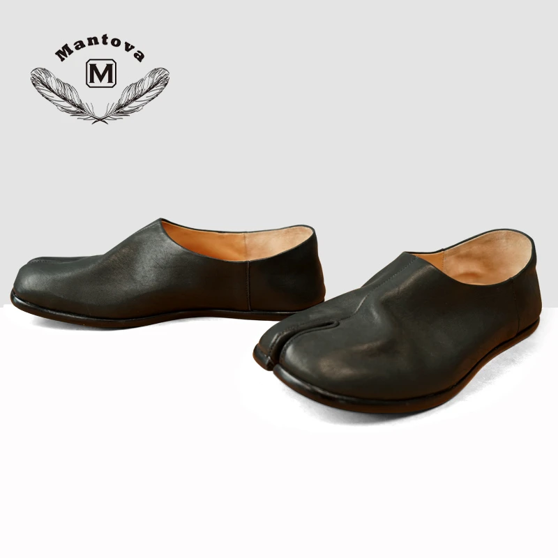 【已开价】曼托瓦分趾鞋tabi复古马皮女鞋2023年新款猪蹄手工皮鞋