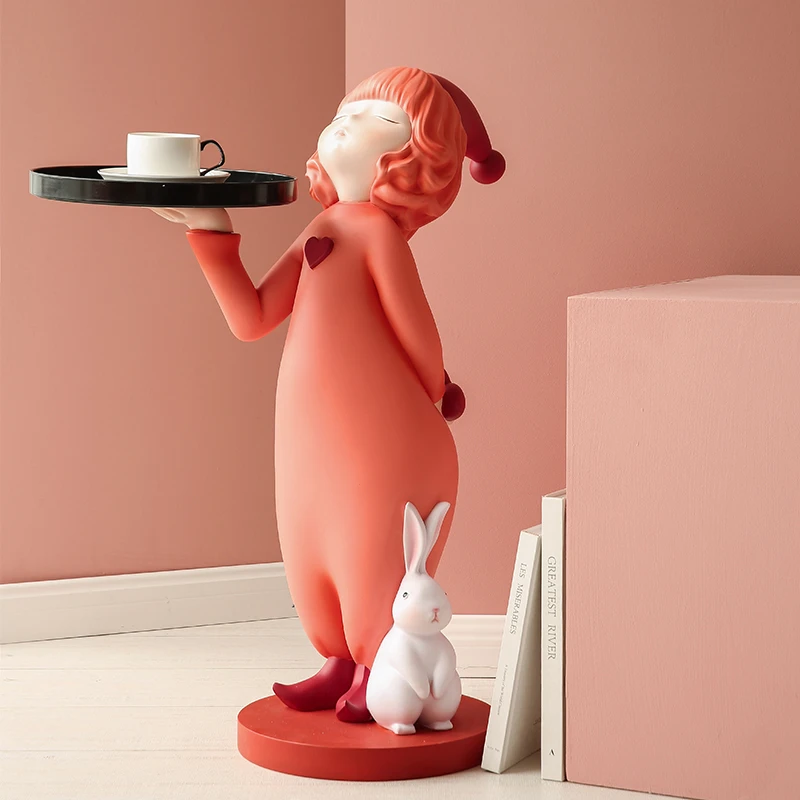 精灵大型落地摆件托盘客厅沙发电视柜旁边家居装饰品乔迁新居礼品