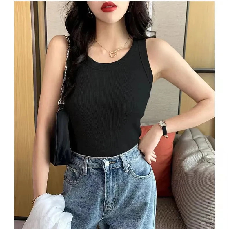 吊带潮范背心女无袖内穿打底衫显瘦修身网红遮肚子