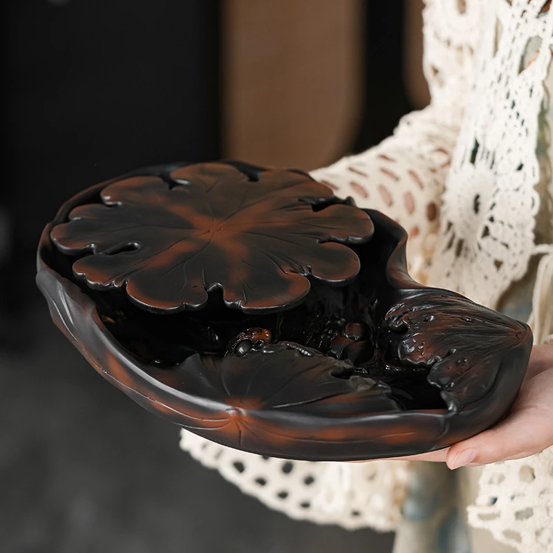 紫陶壶承干泡台高端茶盘壶垫家用客厅储水蓄水干泡盘紫陶壶养壶台