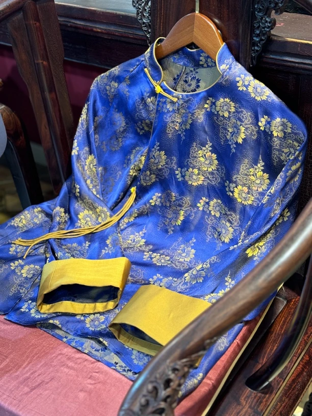 『棠一』24夏季新款原创设计手工盘扣重工提花中国风衬衫