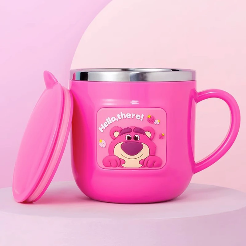 草莓熊水杯家用防摔儿童牛奶杯宝宝喝水316不锈钢杯子 6020