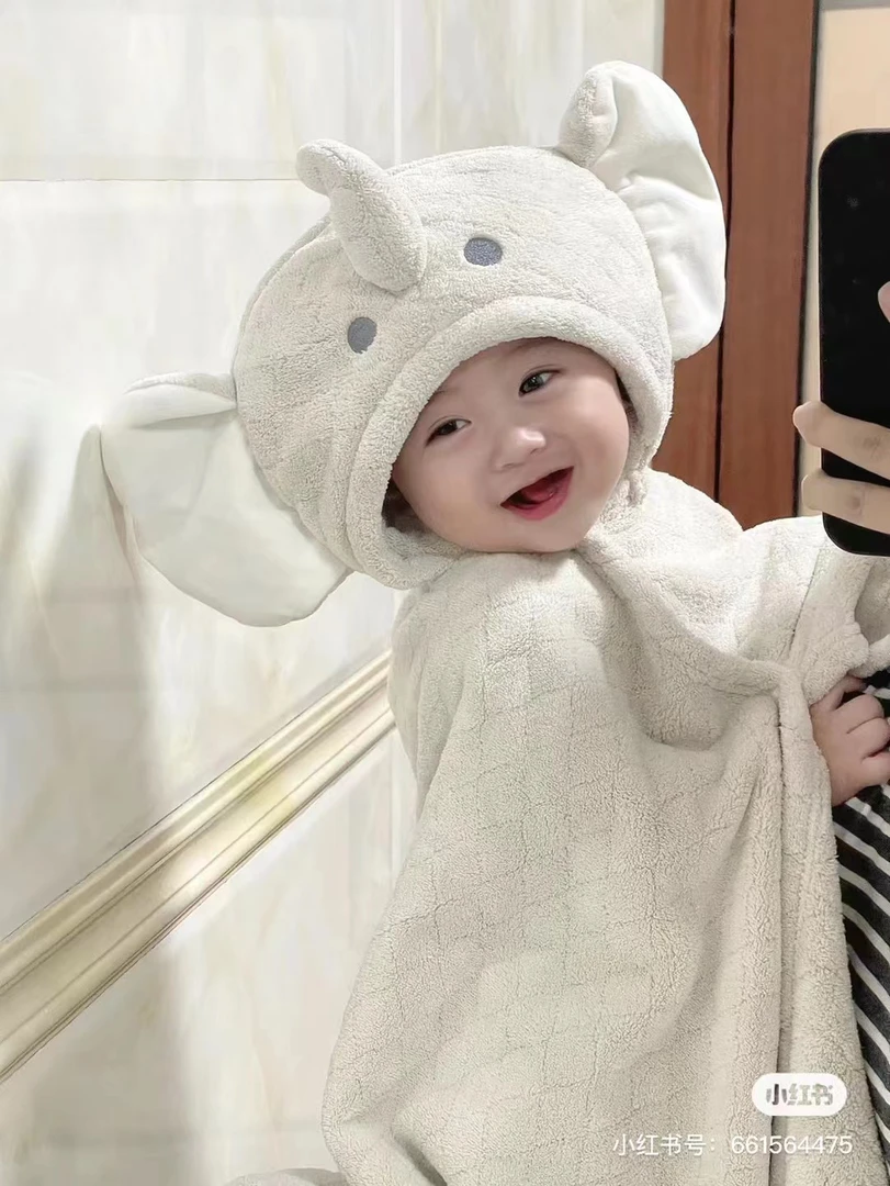 宝宝浴巾吸水力超强不掉毛