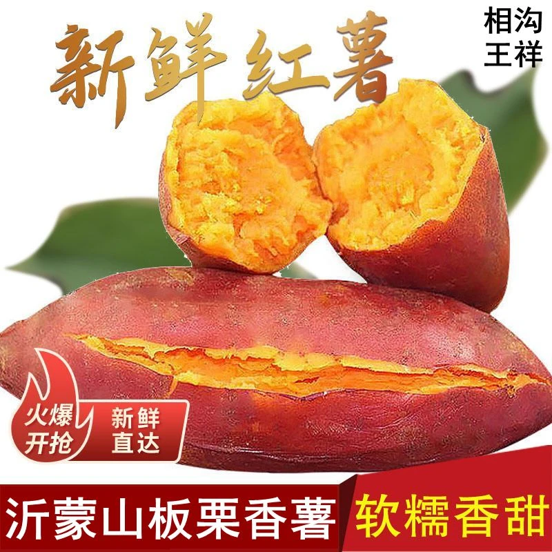 板栗红薯粉面香甜沂蒙山现挖现发沙地红蜜薯干面黄心番薯3斤5斤