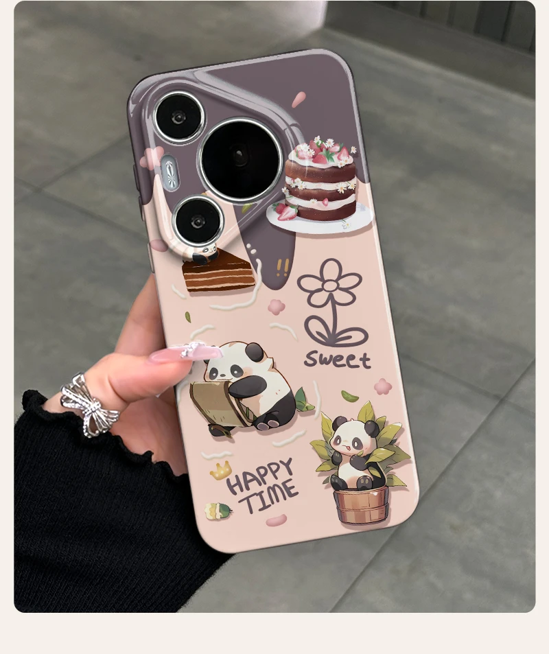 菲林软壳防摔熊猫蛋糕适用苹果16华为oppo小米15vivox200pro一加